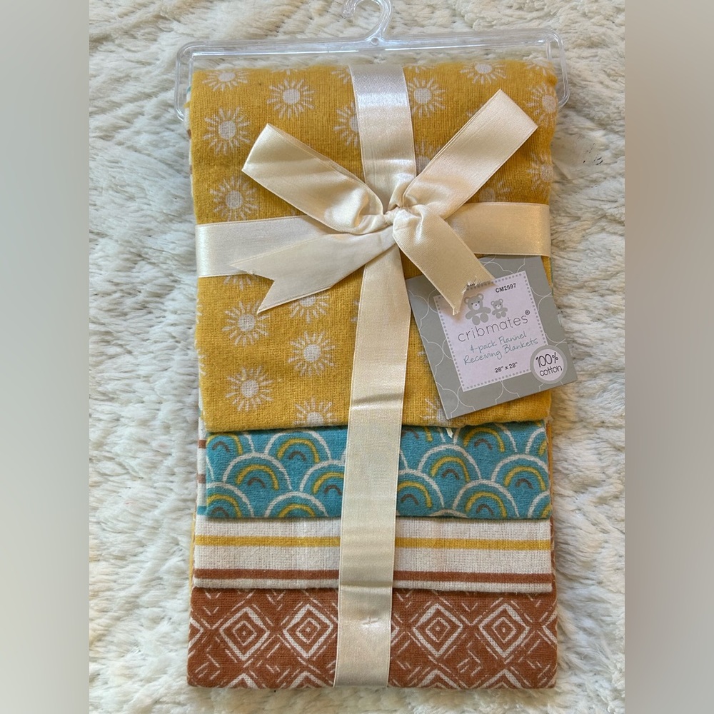 Cribmates 4-pack Flannel Receiving Blankets